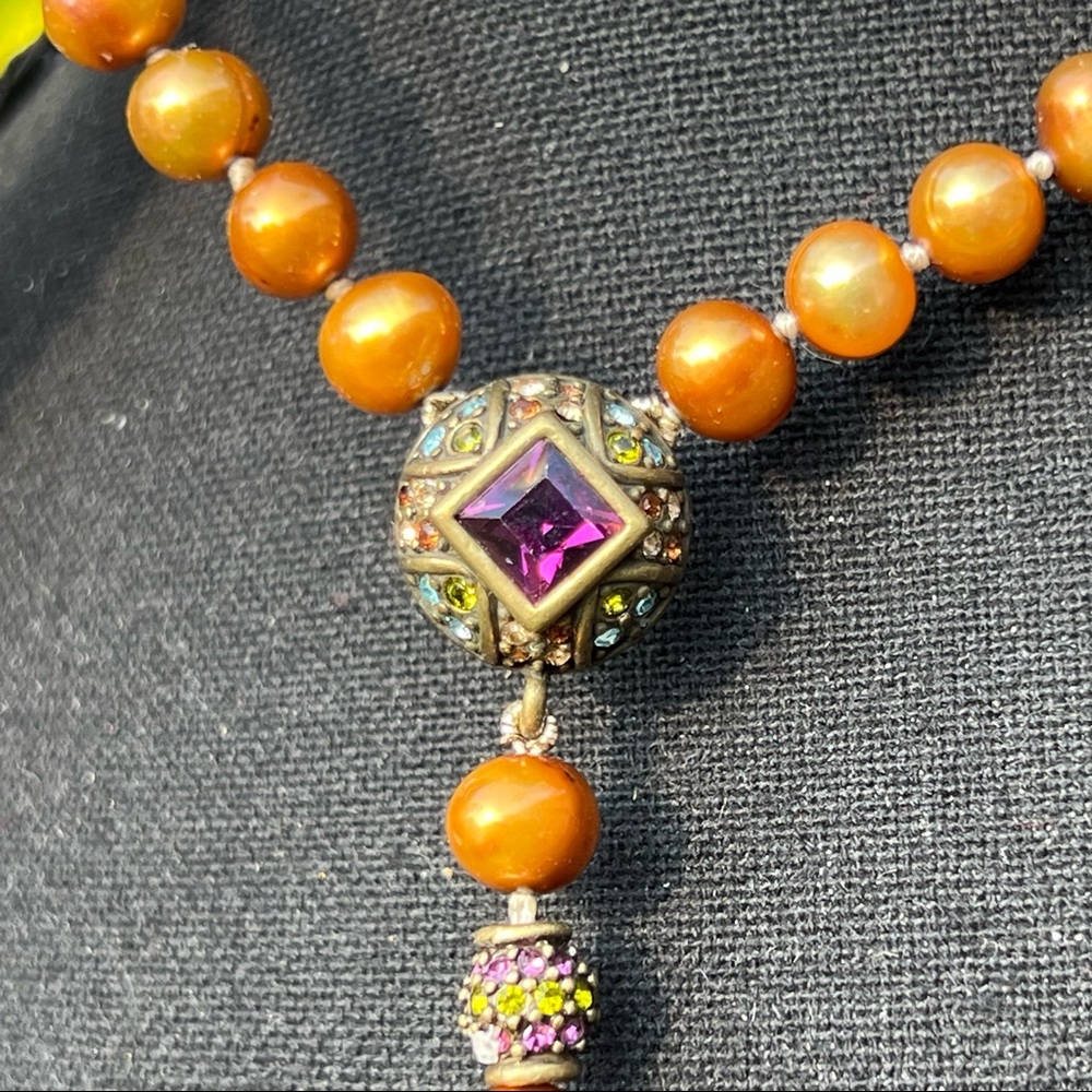 Vintage Lariat Style Gemstone Necklace - Picture 7 of 8